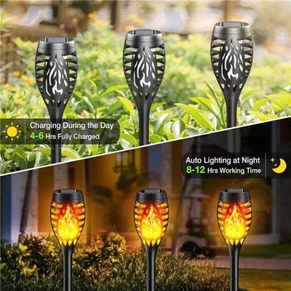 Solar Lights 10 Pack Solar Torch Light - Picture 6 of 7